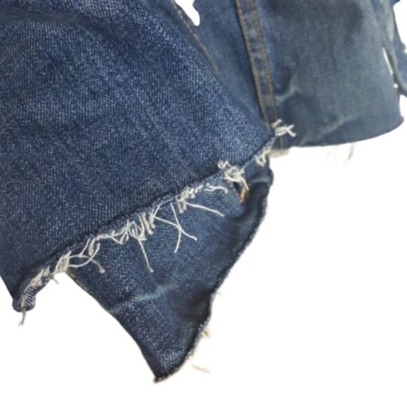 2/$30 Levi's denim distressed cutout oversized jeans jacket XXL - Picture 6 of 9